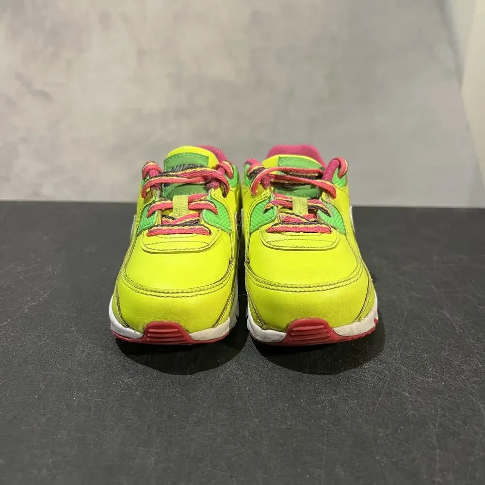 Nike Air Max 90 Shoes Youth 6c Volt Pink CW5798-700 Kids Athletic Sneaker